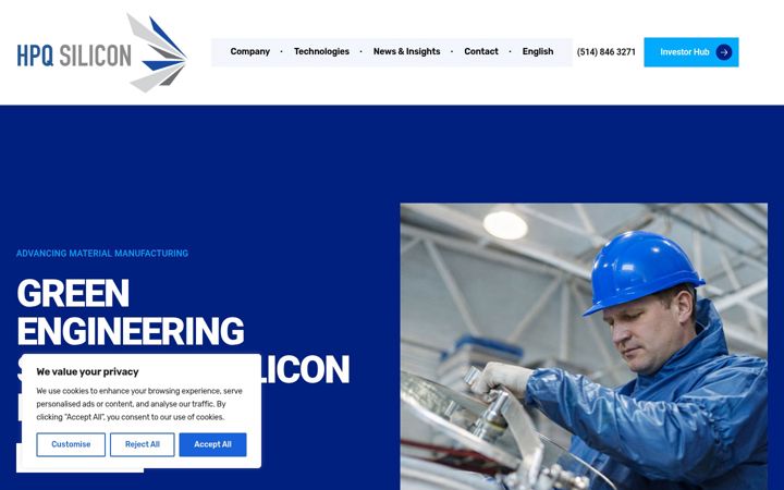 Screenshot of hpqsilicon.com
