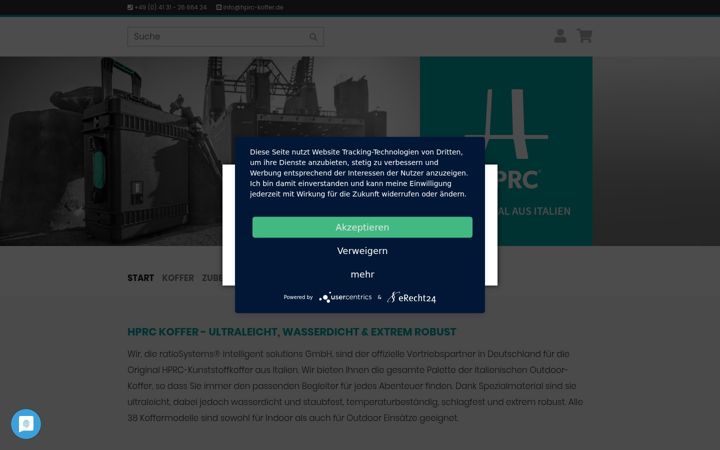 Screenshot of hprc-koffer.de