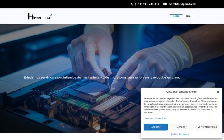 Screenshot of hprintperu.com