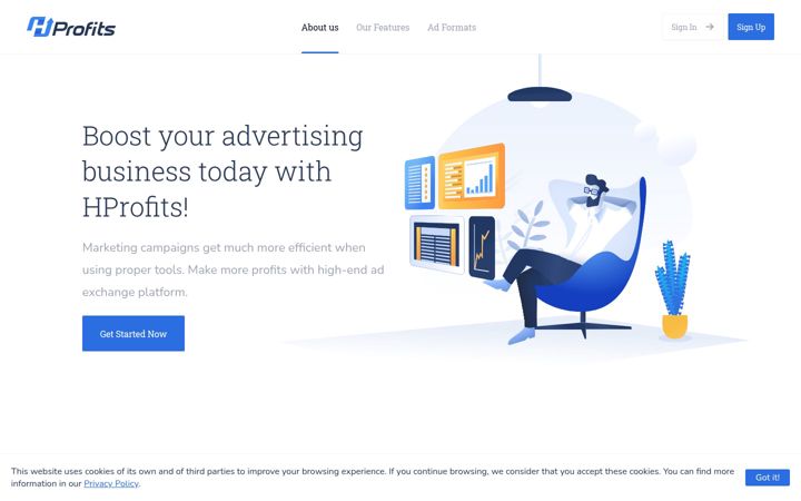 Captura de pantalla de hprofits.com
