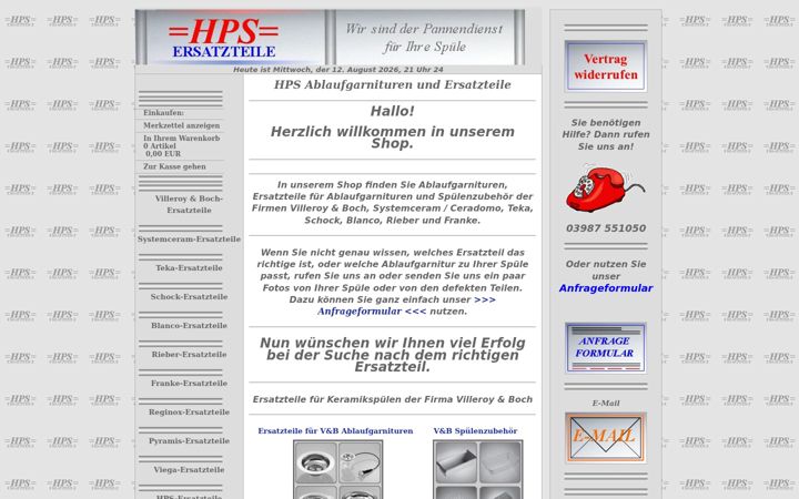 Screenshot of hps-ersatzteile.de