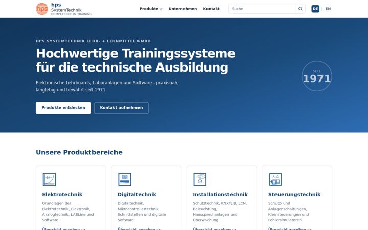 Screenshot of hps-systemtechnik.com