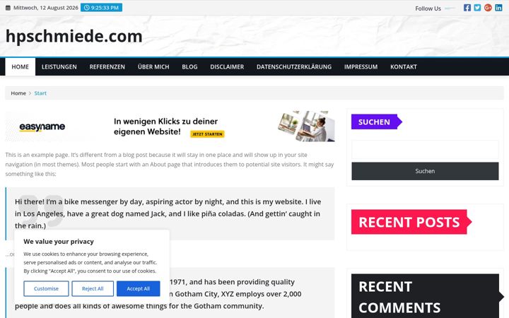 Screenshot of hpschmiede.com