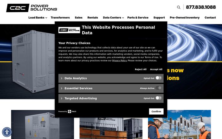 Screenshot of hpsloadbanks.com