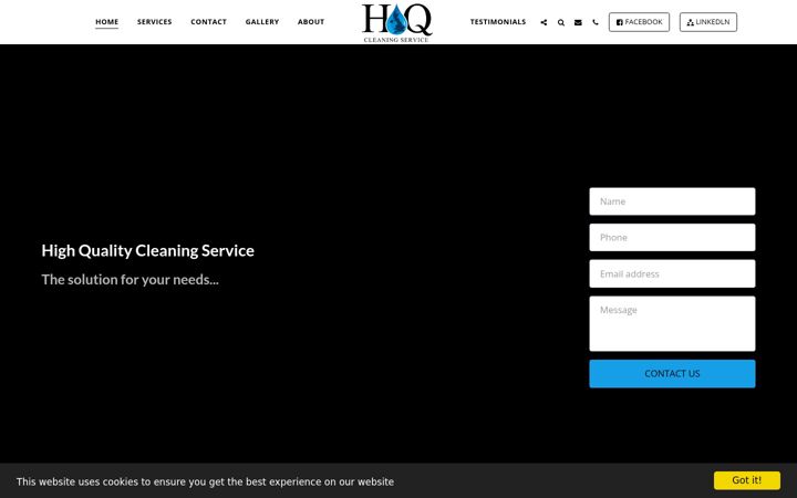 Screenshot of hqcleaningservice.co.uk