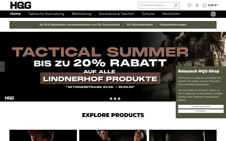 Screenshot of hqg.de