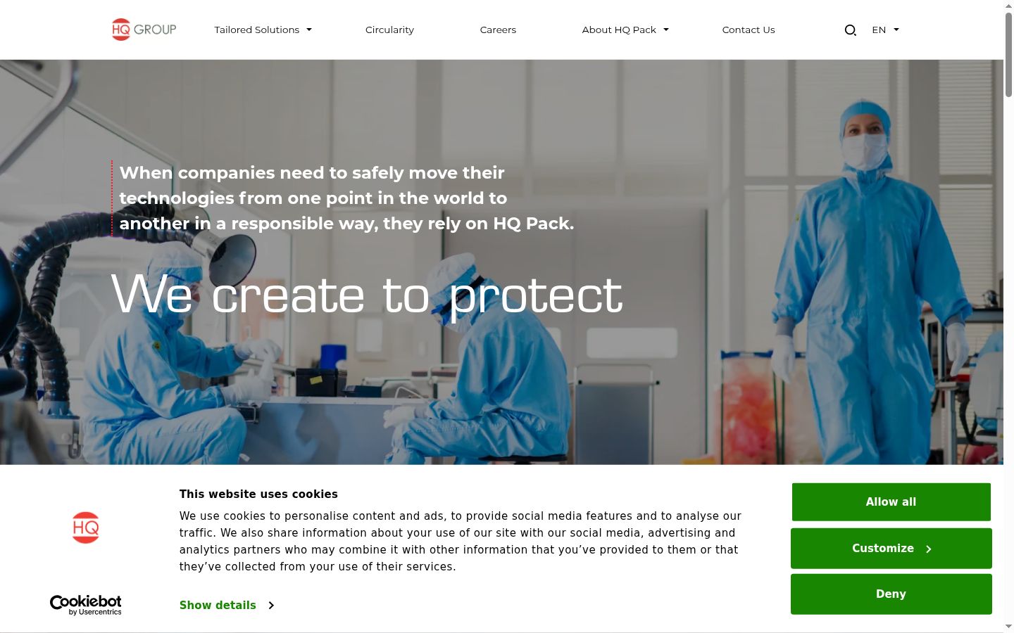 Screenshot del banner di consenso mostrato prima di qualsiasi interazione