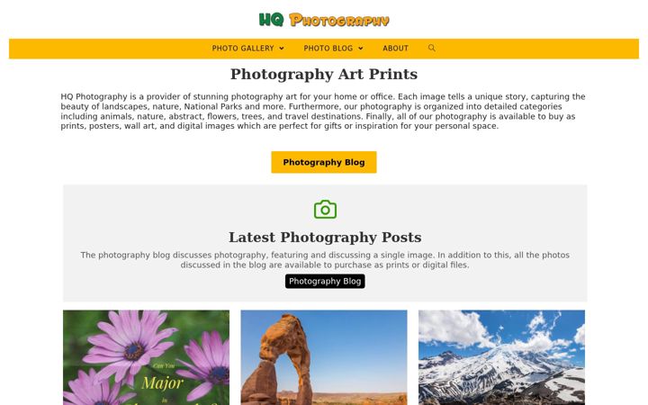 Screenshot of hqphotography.com