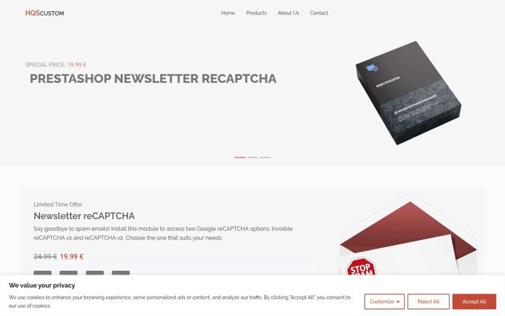 Screenshot of hqscustom.com