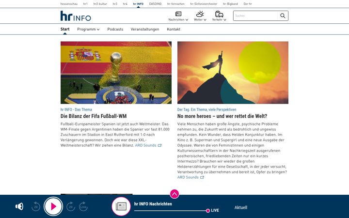 Képernyőkép: hr-inforadio.de