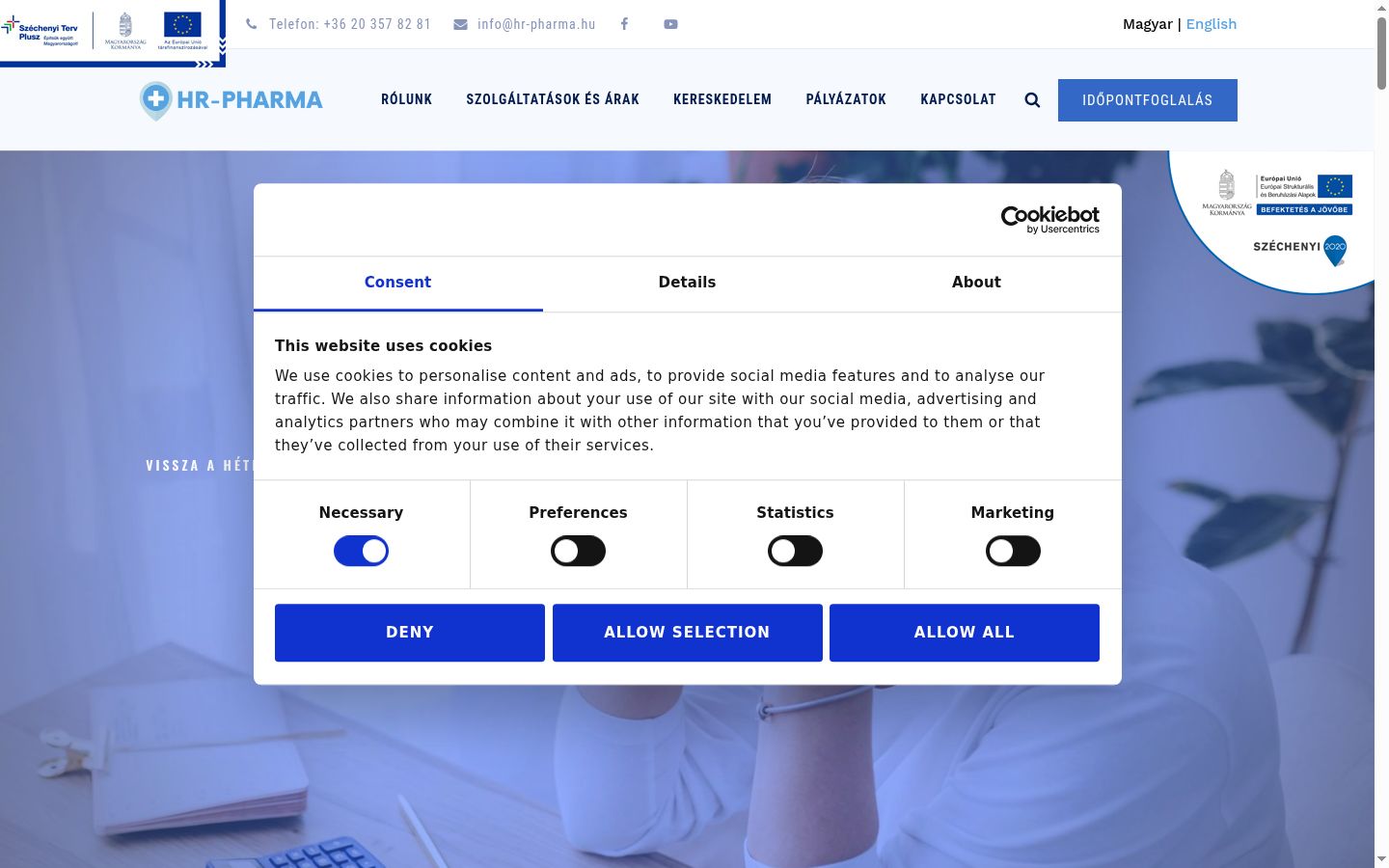 Captură de ecran a bannerului de consimțământ afișat înainte de orice interacțiune