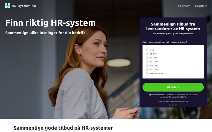 Screenshot of hr-system.no