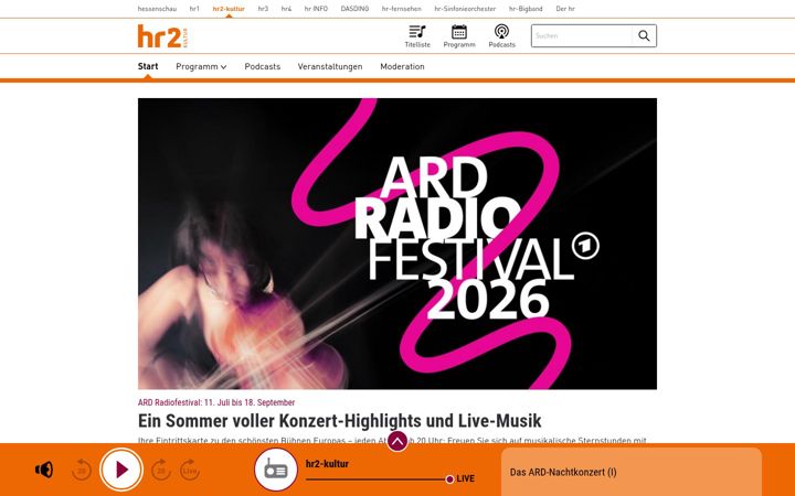 Screenshot of hr2.de