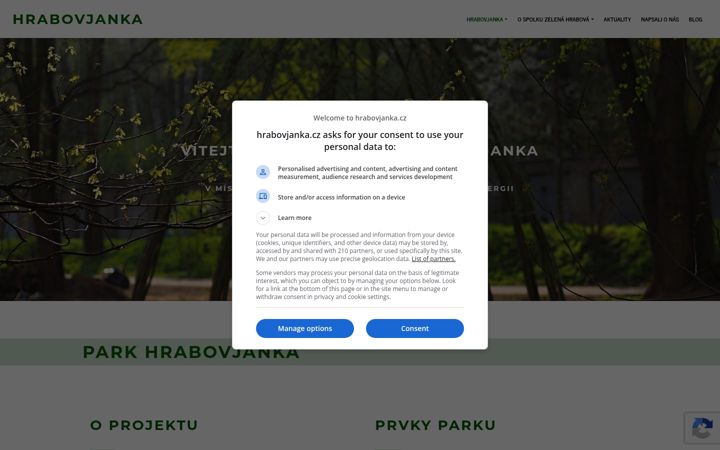 Screenshot of hrabovjanka.cz