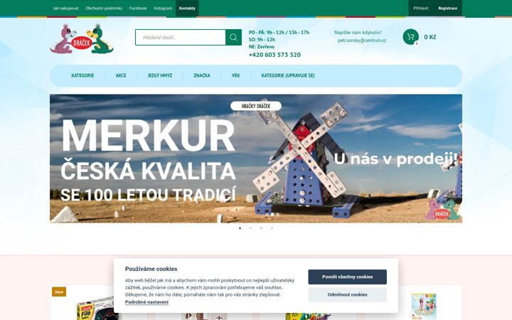 Screenshot of hrackydracek.com