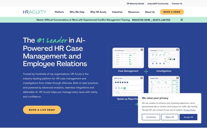 Screenshot of hracuity.com