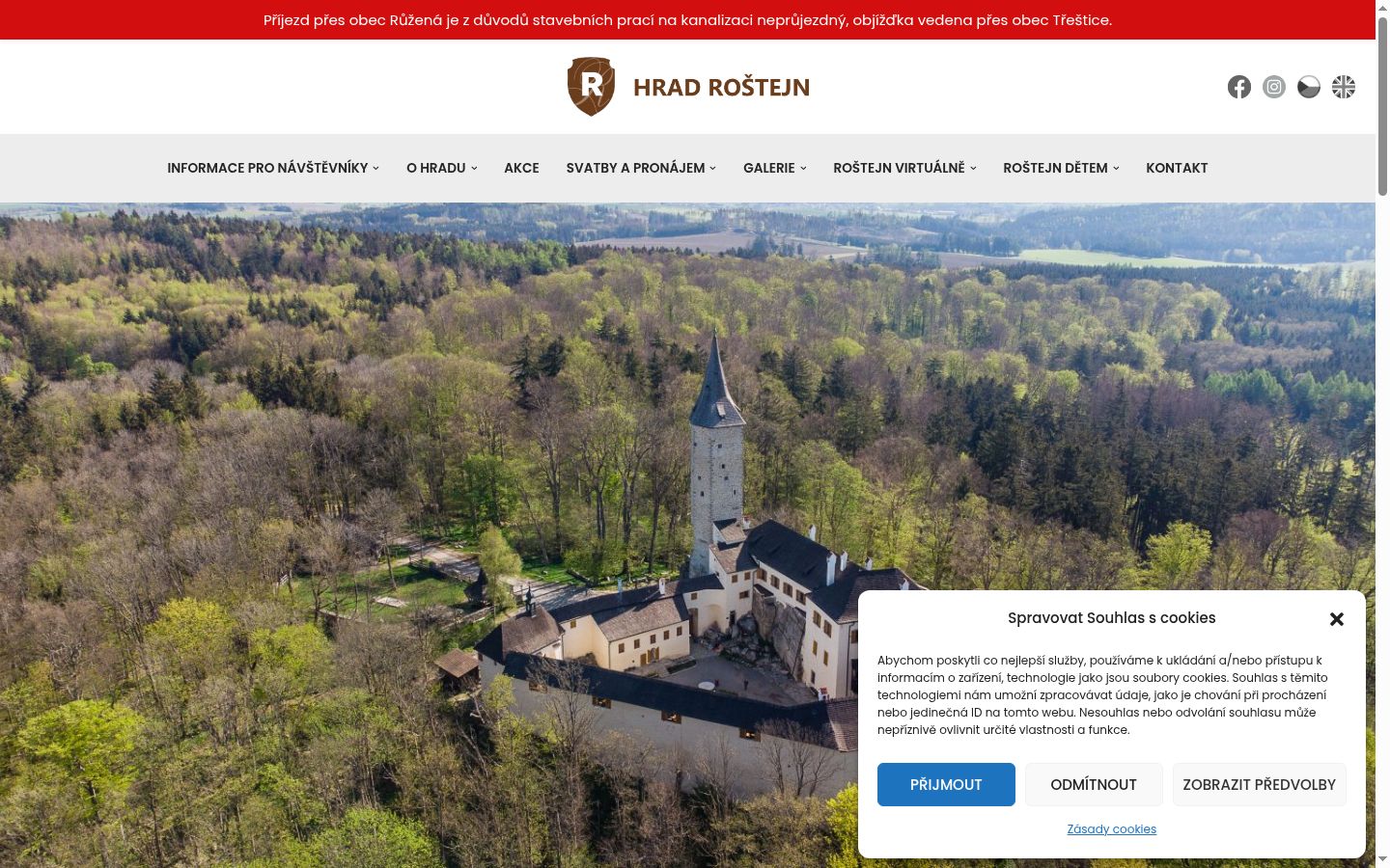 Screenshot of the consent banner shown before any interaction