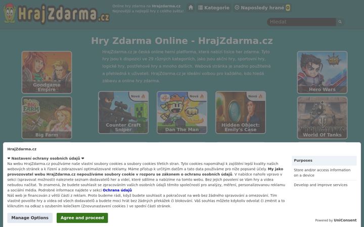 Screenshot of hrajzdarma.cz