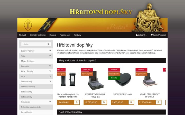 Screenshot of hrbitovni-doplnky.cz