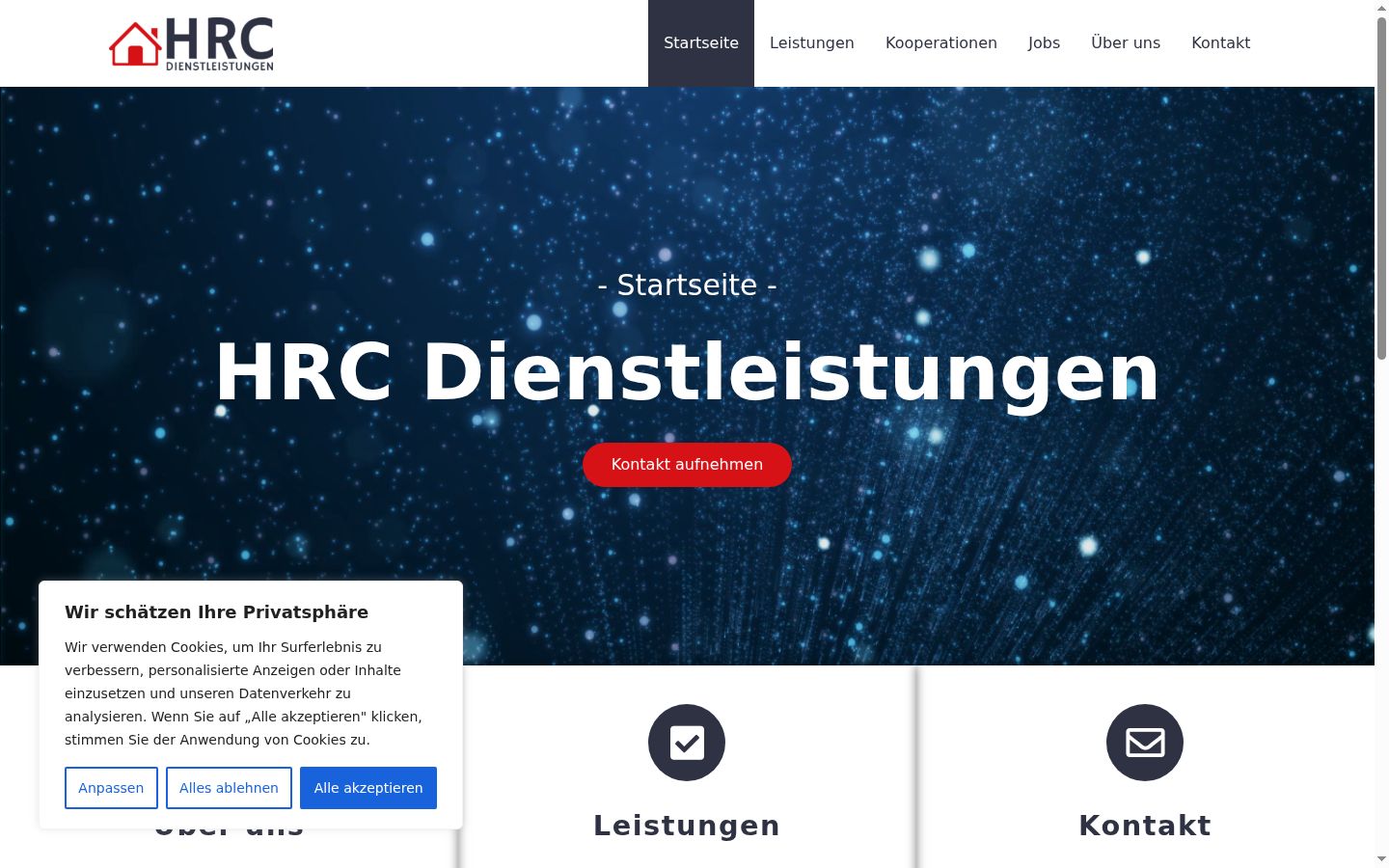 Screenshot van de toestemmingsbanner zoals getoond vóór enige interactie