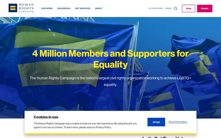 Screenshot of hrc.org