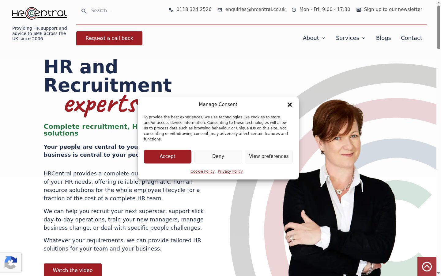 Screenshot of the consent banner shown before any interaction
