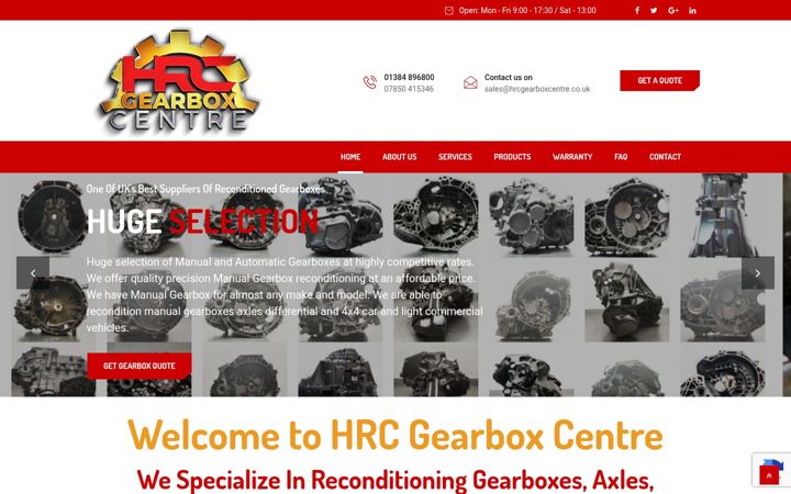 Screenshot of hrcgearboxcentre.co.uk