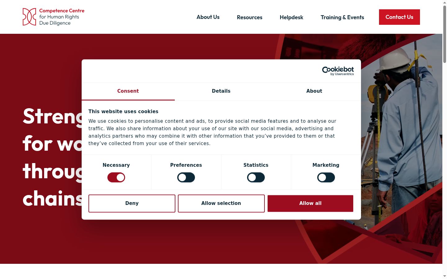 Screenshot tal-banner tal-kunsens muri qabel kwalunkwe interazzjoni