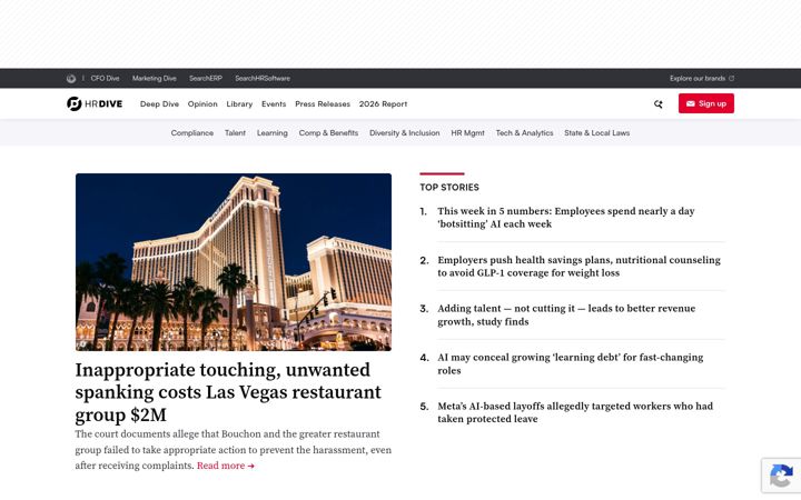 Screenshot ta' hrdive.com