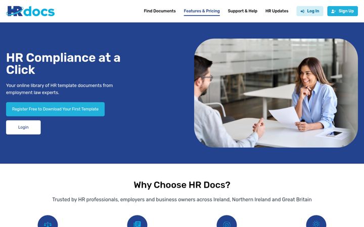 Screenshot of hrdocsonline.com