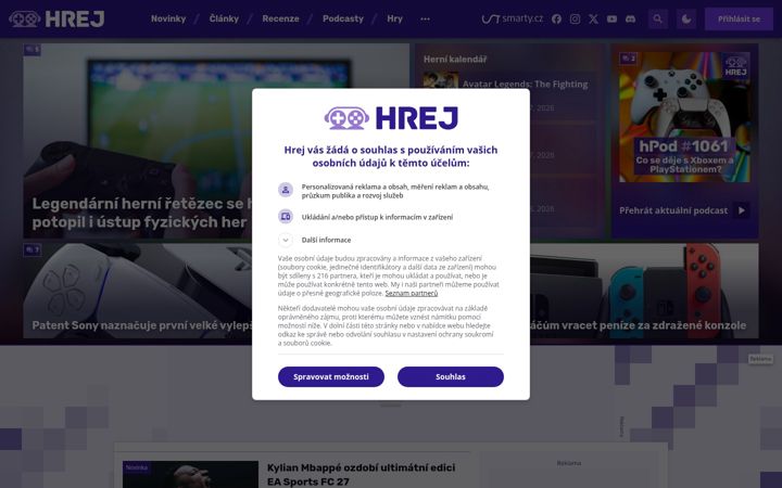 Screenshot of hrej.cz