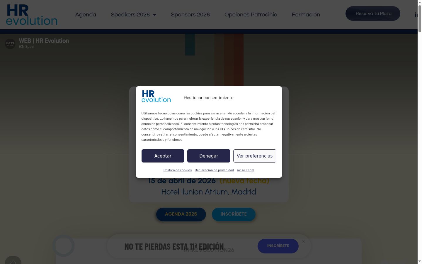 Screenshot of the consent banner shown before any interaction