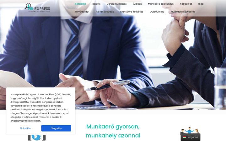 Screenshot of hrexpresskft.hu