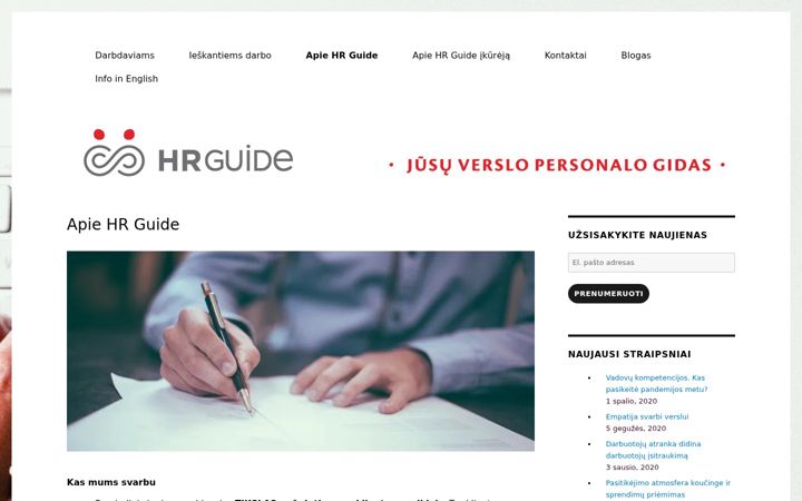 Posnetek zaslona hrguide.lt