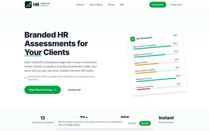 Screenshot of hrhealthcheck.co.uk