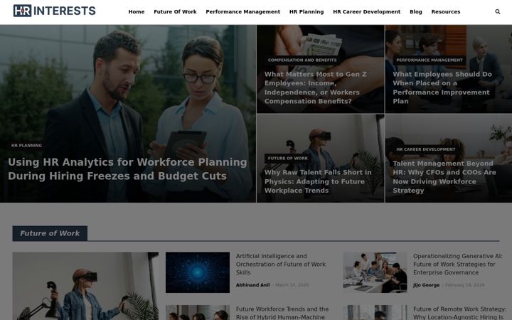 Screenshot of hrinterests.com