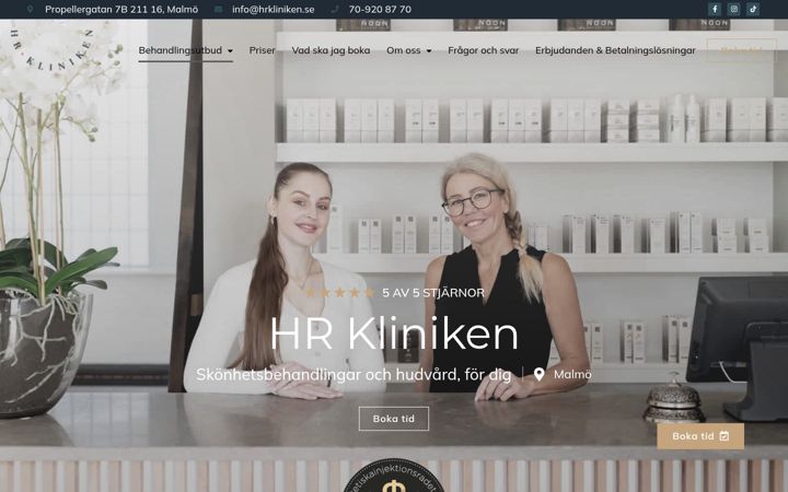 Screenshot of hrkliniken.se