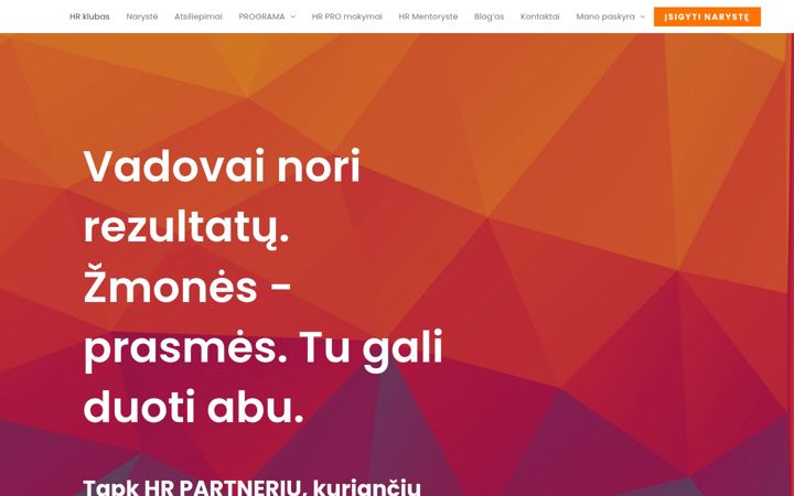 Posnetek zaslona hrklubas.lt