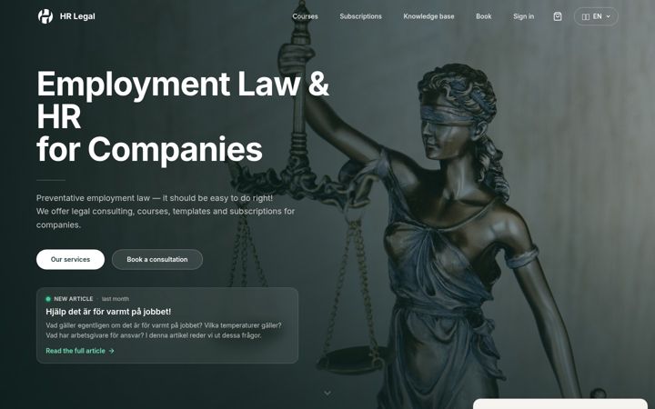 Screenshot of hrlegal.se