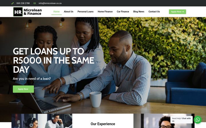 Screenshot of hrmicroloan.co.za