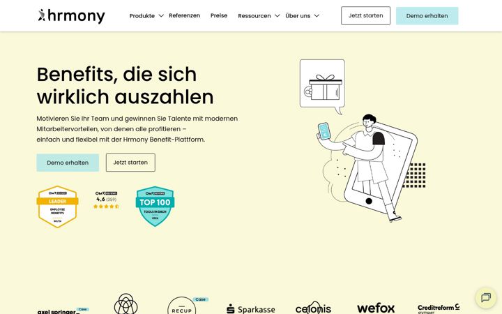 Screenshot of hrmony.de