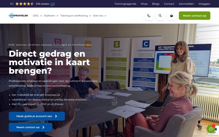 Screenshot of hrmprofielen.nl