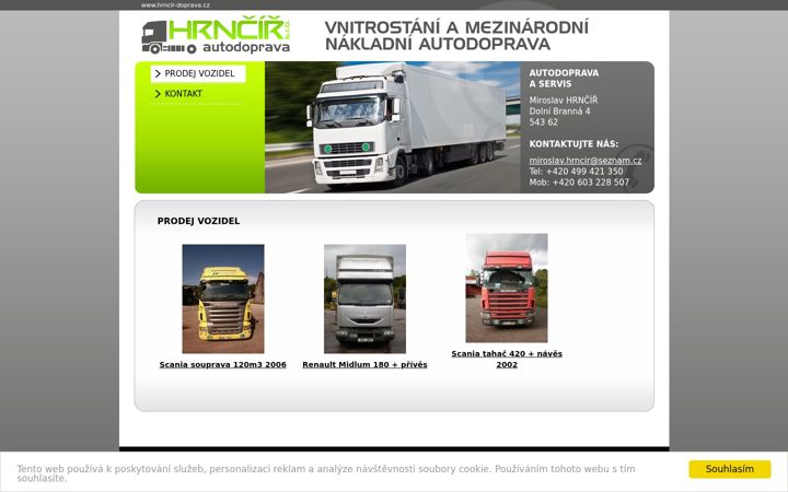 Screenshot of hrncir-doprava.cz