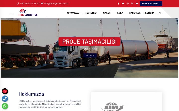 Screenshot of hrnlogistics.com