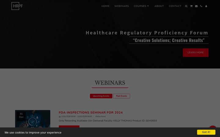 Screenshot of hrpf.us