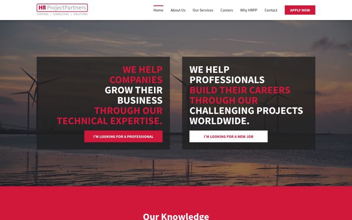 Screenshot of hrprojectpartners.nl