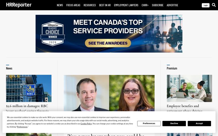 Screenshot of hrreporter.com