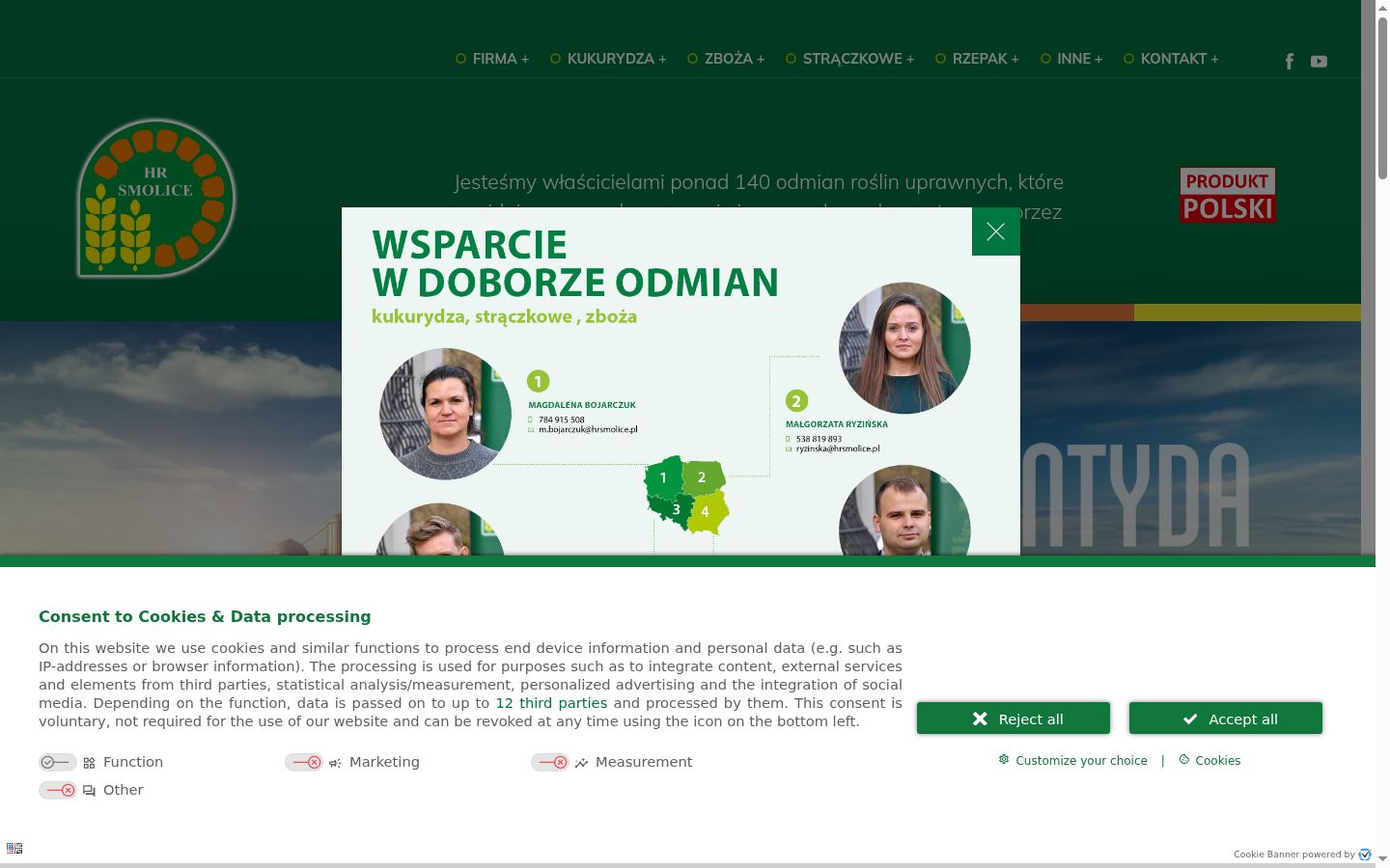 Screenshot des Einwilligungsbanners vor jeglicher Interaktion