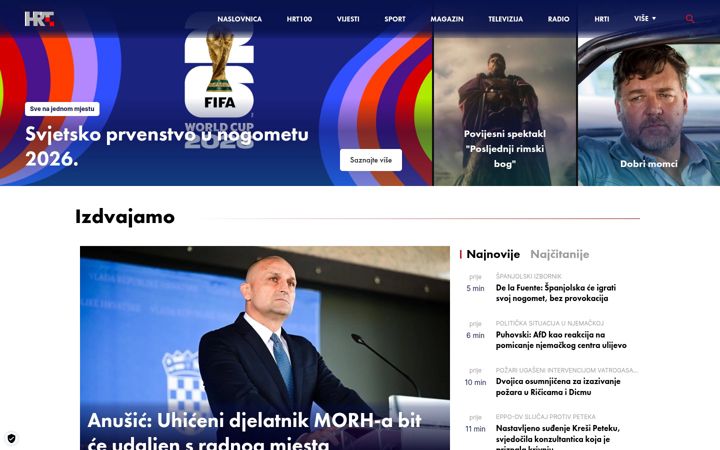 Screenshot von hrt.hr