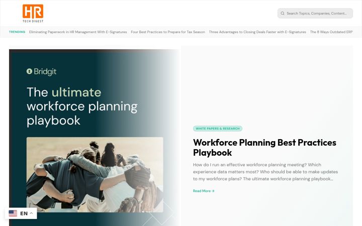Screenshot of hrtechdigest.com